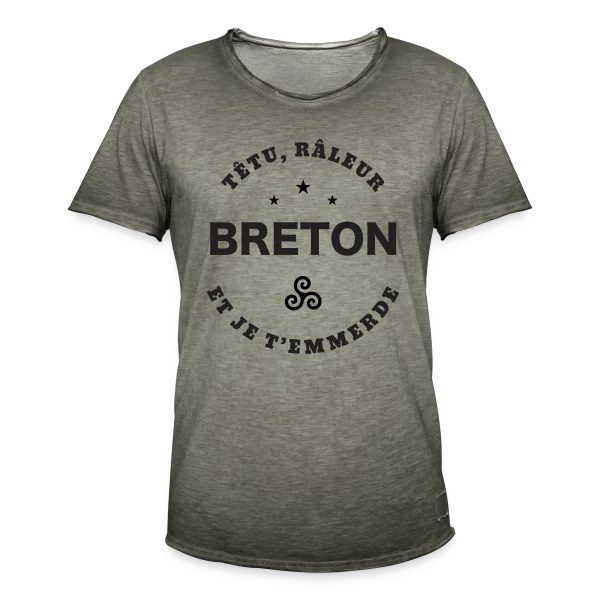 Breton Têtu et Râleur sur T-shirt vintage Homme