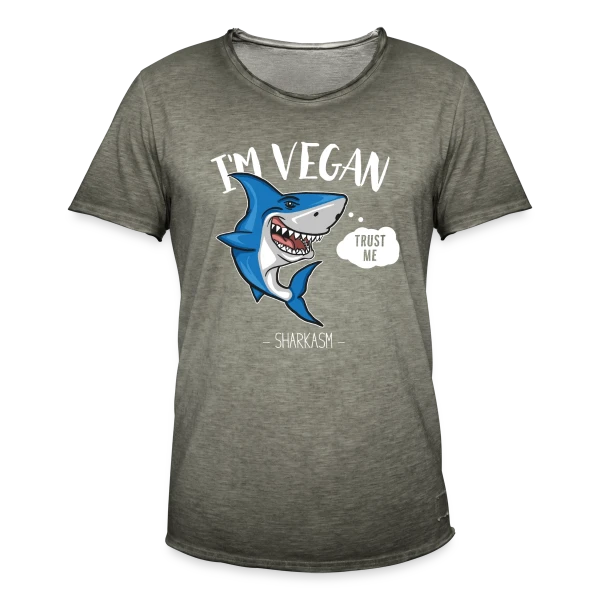 Requin Végétarien Humour sur T-shirt vintage Homme