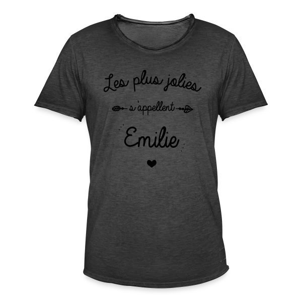 Prénom 'Émilie' - Le Cadeau Personnalisé Idéal sur T-shirt vintage Homme