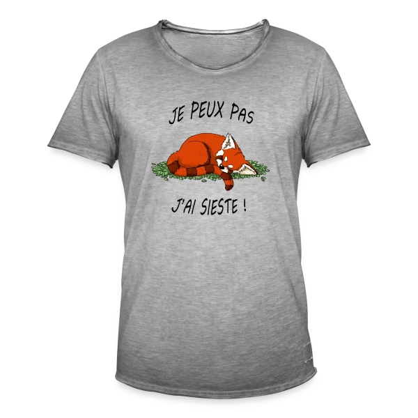 Panda Roux Sieste sur T-shirt vintage Homme