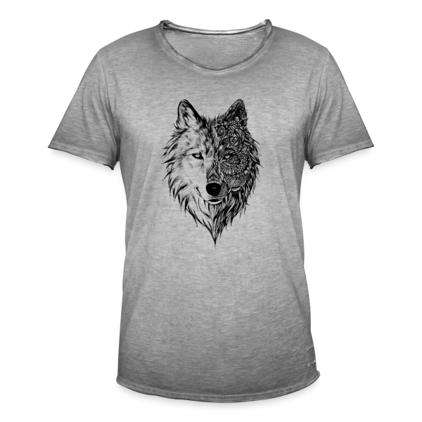 Loup Tribal Géométrique sur T-shirt vintage Homme
