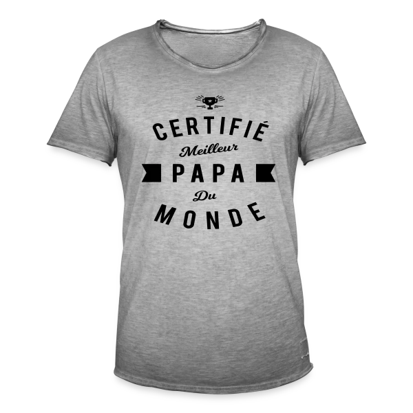 "Officiellement Meilleur Papa du Monde" sur T-shirt vintage Homme