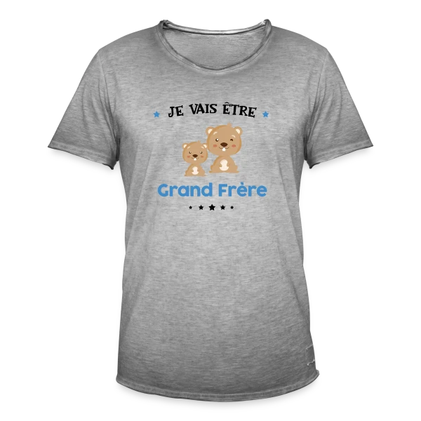 "Je Vais Être Grand Frère" - Annonce Naissance sur T-shirt vintage Homme