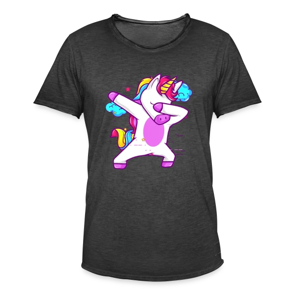 Licorne Dabbing Stylée Néon sur T-shirt vintage Homme