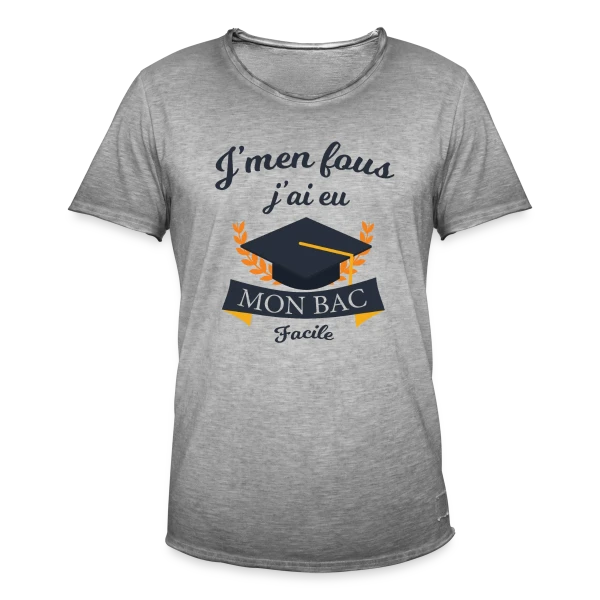 J'ai Eu Mon Bac Facile - Humour Diplômé sur T-shirt vintage Homme