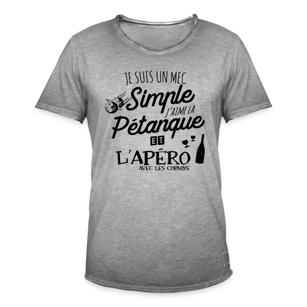 Pétanque & Apéro : L'Équipe Gagnante sur T-shirt vintage Homme