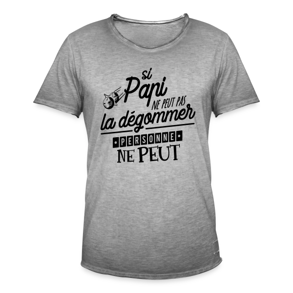 Papi Champion de Pétanque sur T-shirt vintage Homme
