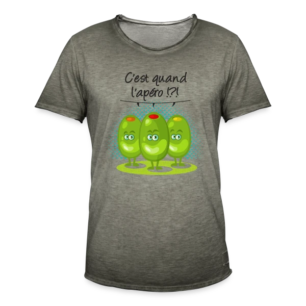 Apéro Time : L'heure Sacrée de la Détente sur T-shirt vintage Homme