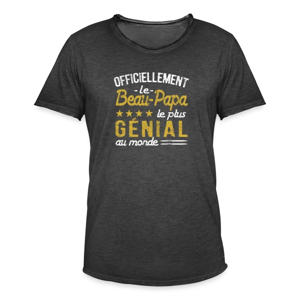 "Officiellement le Beau Papa le Plus Incroyable" - Idée Cadeau sur T-shirt vintage Homme