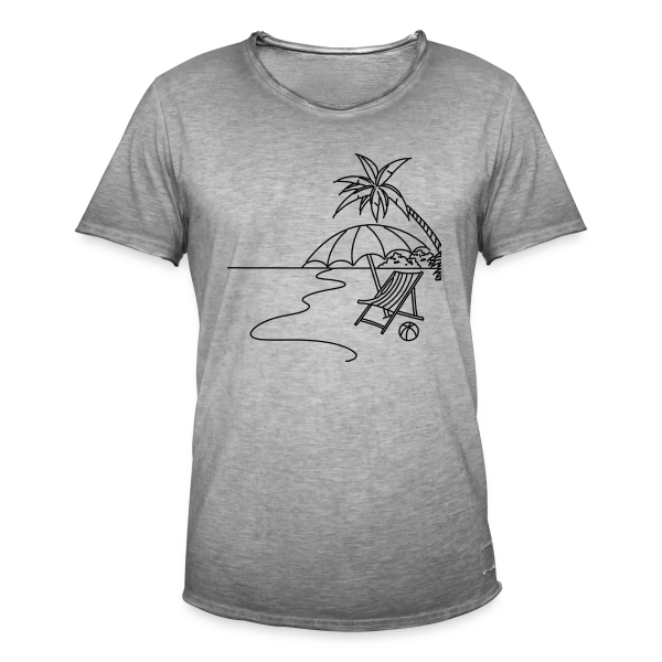 Scène de Plage Minimaliste sur T-shirt vintage Homme