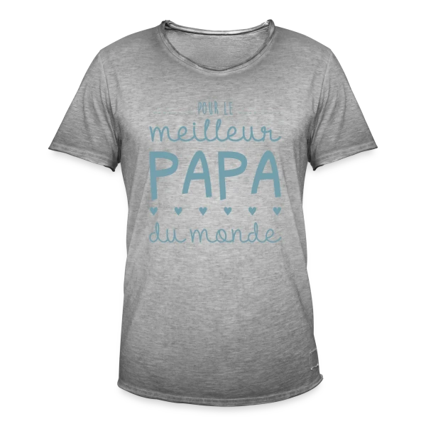 Pour le Meilleur Papa du Monde - avec Cœurs et Amour sur T-shirt vintage Homme