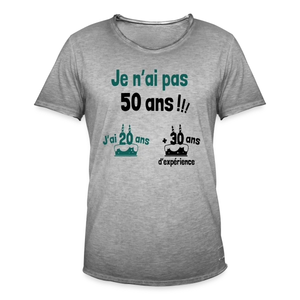 50 ans : 20 ans + 30 ans d'expérience ! sur T-shirt vintage Homme