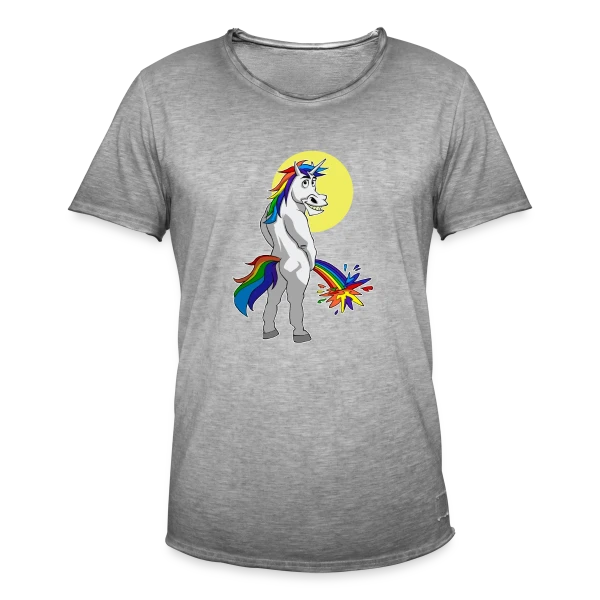 Licorne Pipi Arc-en-ciel sur T-shirt vintage Homme