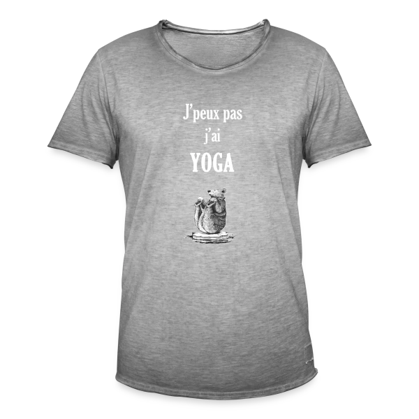 Ours Yogiste : Zen et Drôle sur sa Banquise sur T-shirt vintage Homme