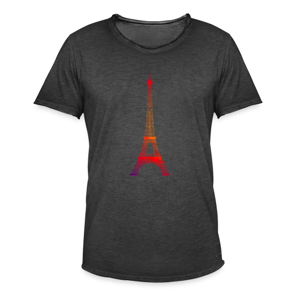 Tour Eiffel Dégradé sur T-shirt vintage Homme