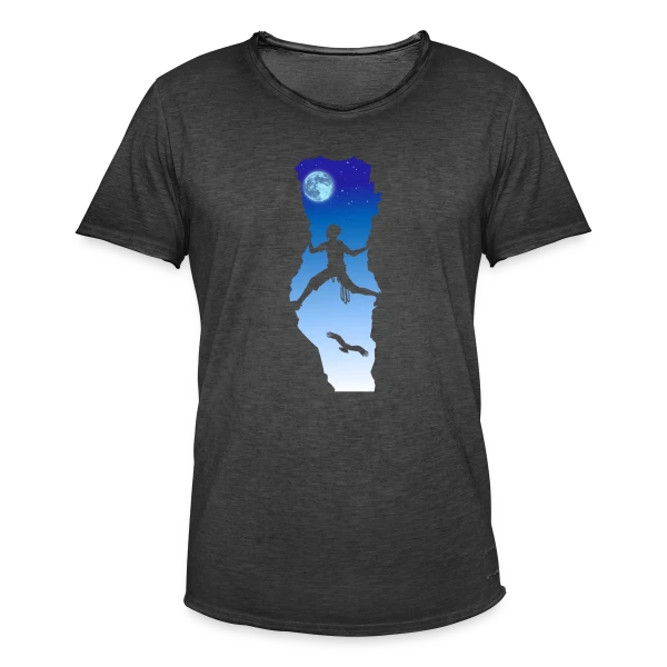 Grimpe Nocturne : L'Escalade Sous les Étoiles sur T-shirt vintage Homme