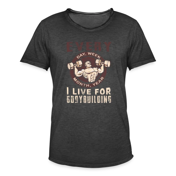 Bodybuilding: La Passion de la Musculation sur T-shirt vintage Homme