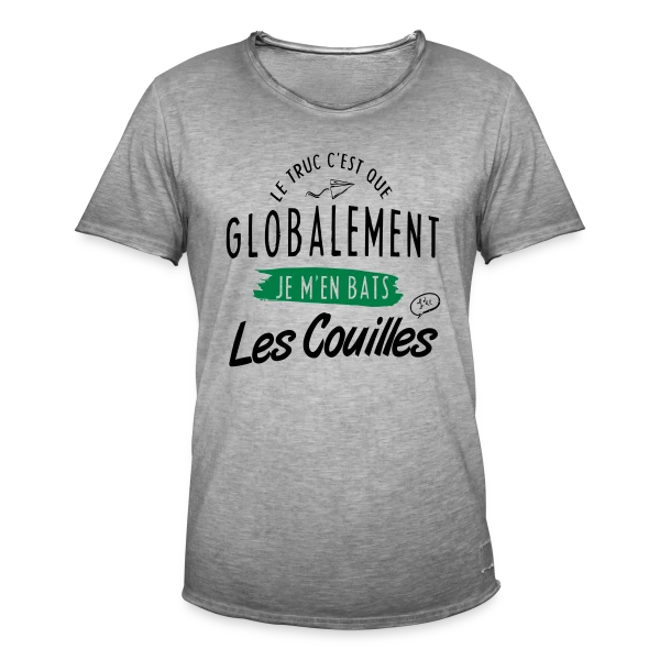 J'm'en Fous Totalement sur T-shirt vintage Homme