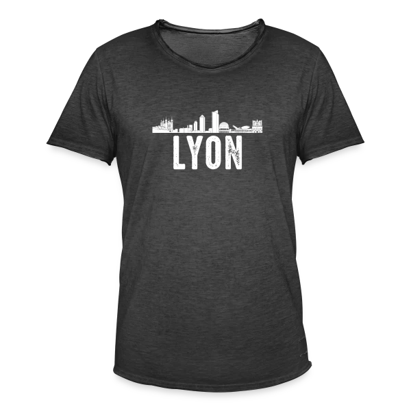 Lyon Minimaliste Blanc sur T-shirt vintage Homme