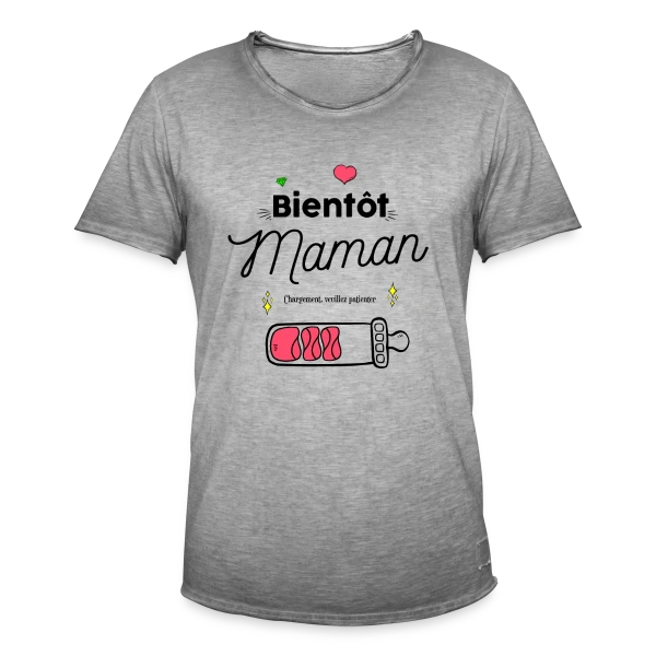 Future Maman : Mon Cœur Bat Pour Deux sur T-shirt vintage Homme