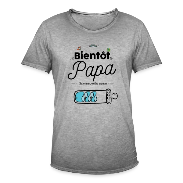 Bientôt Papa : Humour et Annonce Naissance sur T-shirt vintage Homme