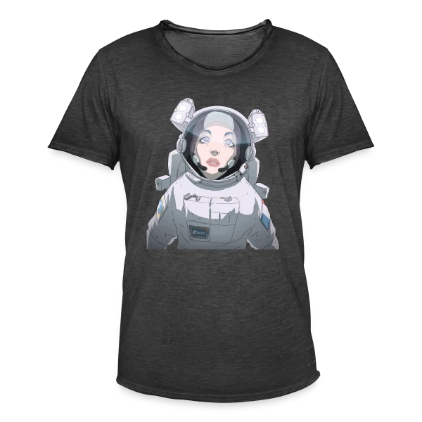 Astronaute Féminine Espace sur T-shirt vintage Homme