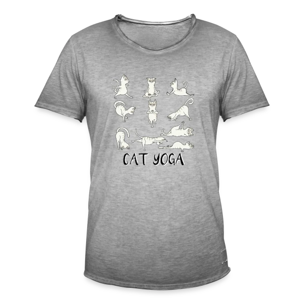 Chats Yoga Drôles sur T-shirt vintage Homme