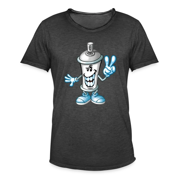 Bombe de Peinture Cartoon : Street Art Fun sur T-shirt vintage Homme