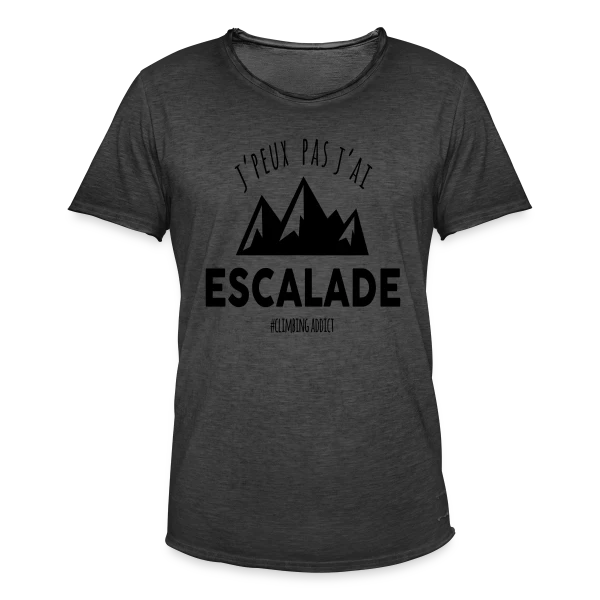 'J'peux pas, j'ai escalade' - Passion Sportive sur T-shirt vintage Homme