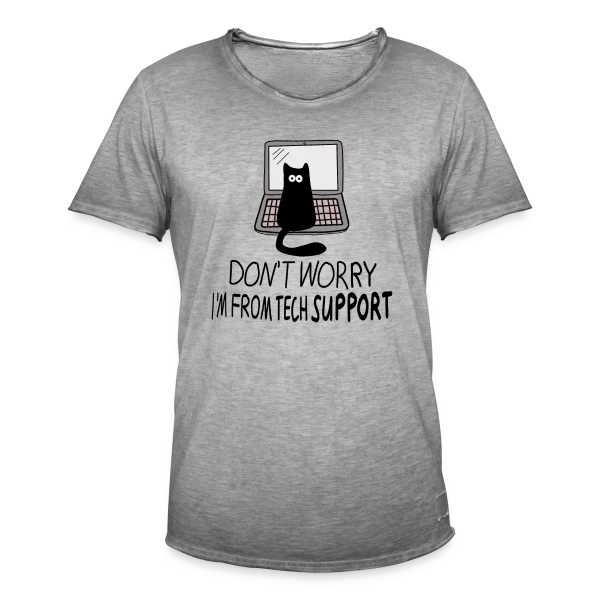 Chat de Support Technique sur T-shirt vintage Homme