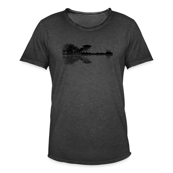 Guitare Électrique & Paysage Enchanté sur T-shirt vintage Homme