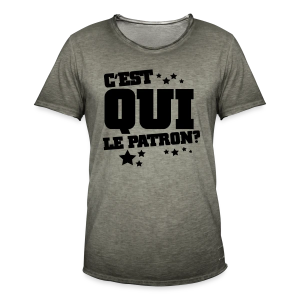 C'est Qui le Patron ? Humour et Affirmation sur T-shirt vintage Homme