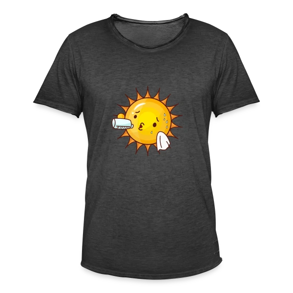 Soleil en Sueur - Humour Estival sur T-shirt vintage Homme