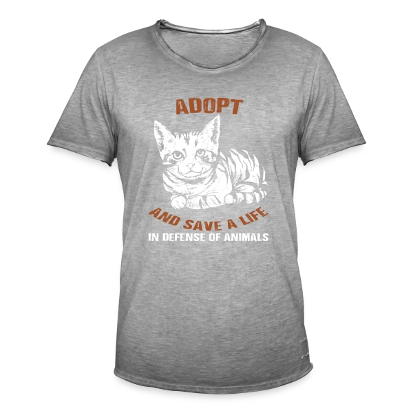 Adopte un Chat, Sauve une Vie sur T-shirt vintage Homme
