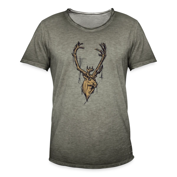 Renne Doré Majestueux sur T-shirt vintage Homme