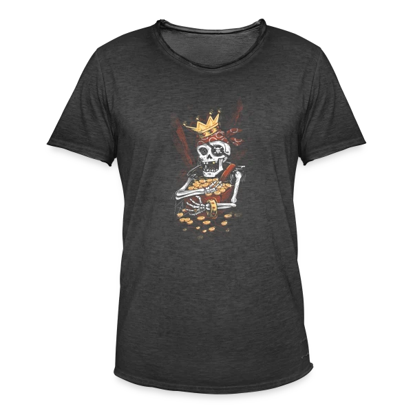 Le Squelette Pirate et son Trésor Facétieux sur T-shirt vintage Homme