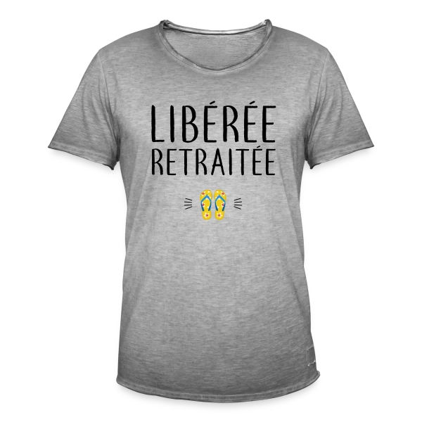 'Libérée Retraitée' - L'Humour pour Célébrer Sa Nouvelle Vie sur T-shirt vintage Homme