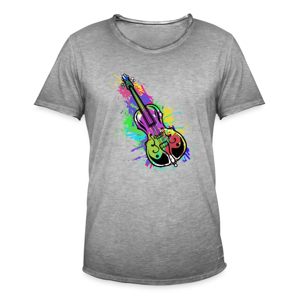 Violoncelle Symphonie Colorée sur T-shirt vintage Homme