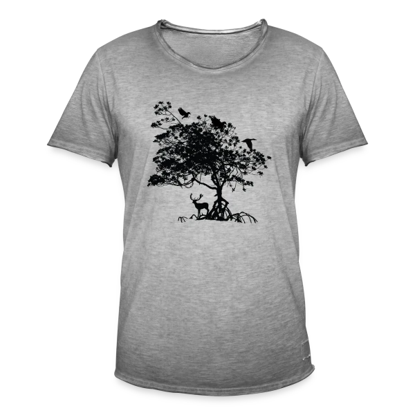 Arbre Sauvage et Animaux sur T-shirt vintage Homme