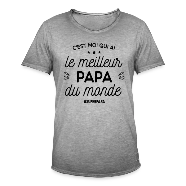 Le Meilleur Papa du Monde sur T-shirt vintage Homme