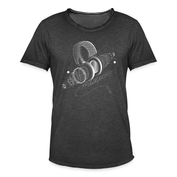 Casque Audio Déconstruit sur T-shirt vintage Homme