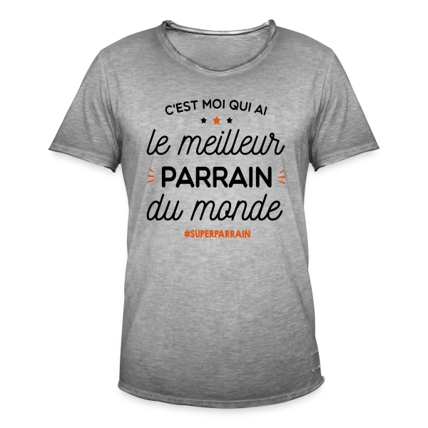 Le Meilleur Parrain du Monde ! sur T-shirt vintage Homme