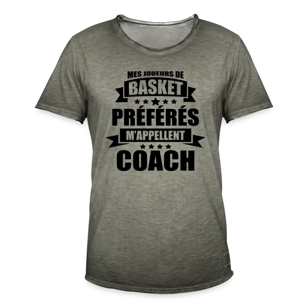 Coach Basket : Mes Joueurs Préférés M'appellent Coach sur T-shirt vintage Homme