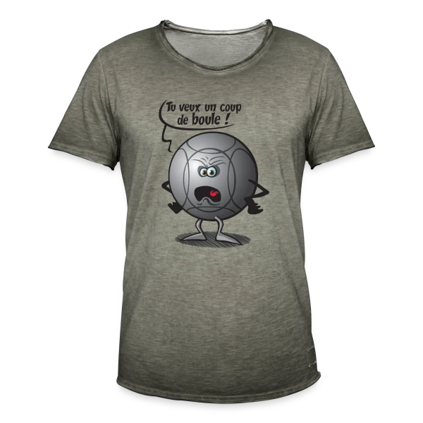 Le Coup de Boule Gagnant à la Pétanque sur T-shirt vintage Homme