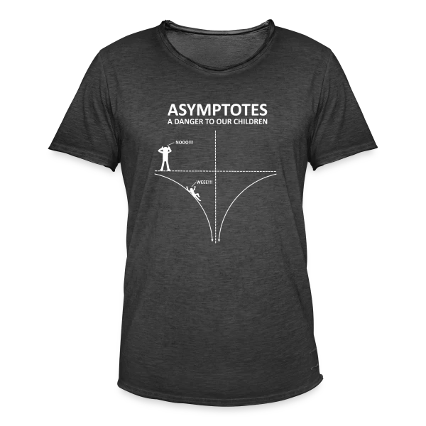 Asymptotes - Danger pour les Enfants! Prof de Maths Nerd sur T-shirt vintage Homme