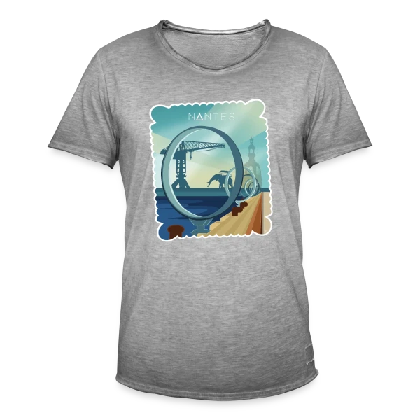 Ville de Nantes - Design Urbain sur T-shirt vintage Homme
