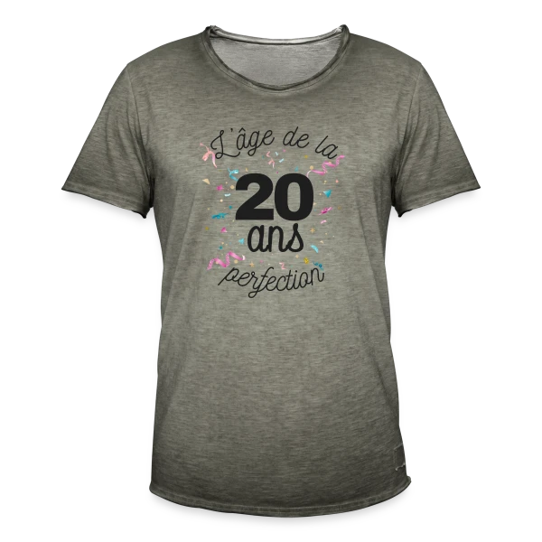 20 Ans : L'Âge de la Perfection sur T-shirt vintage Homme