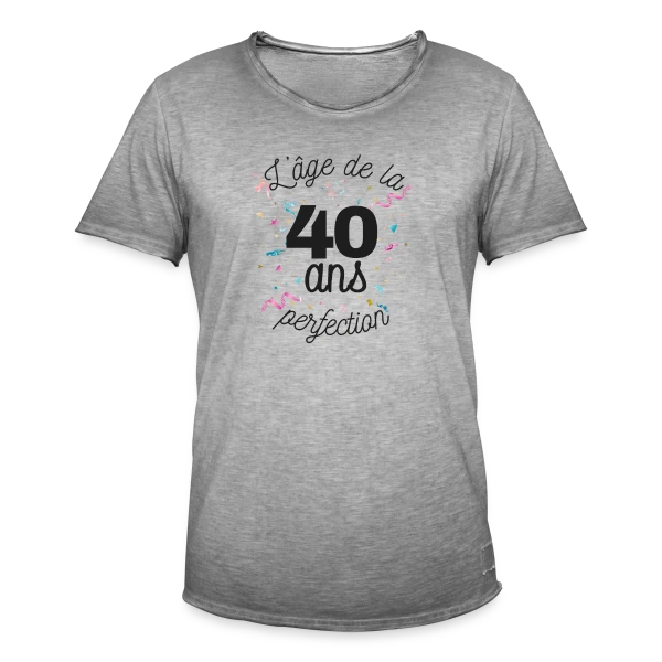 40 Ans : L'Âge de la Perfection sur T-shirt vintage Homme