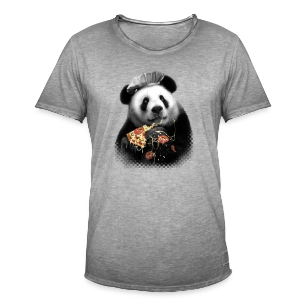 Panda Pizza : La Pause Gourmande sur T-shirt vintage Homme