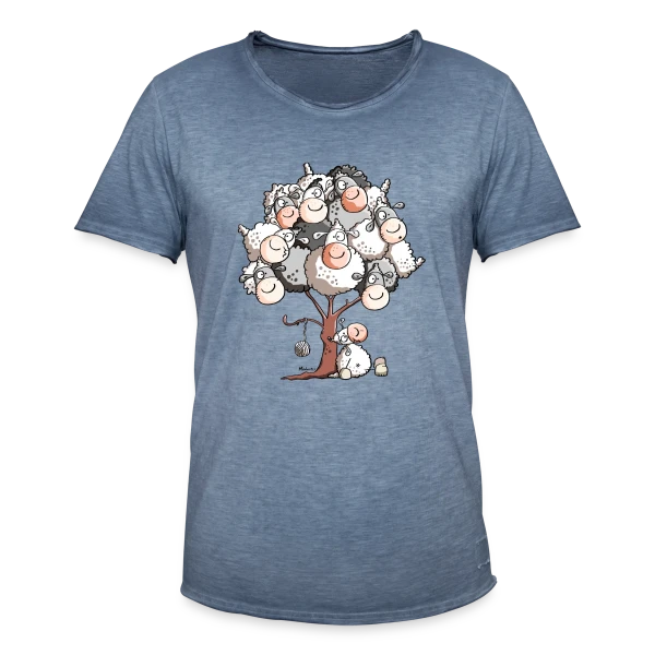 Petit Mouton Laineux Câlin sur T-shirt vintage Homme